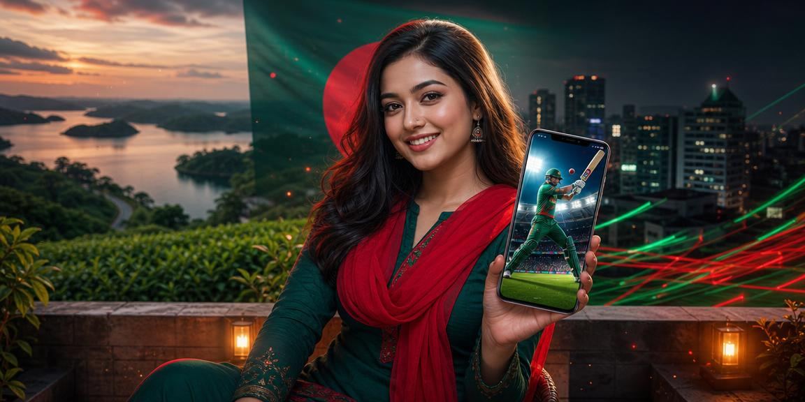 রাঙামাটিতে লাল-সবুজ পোশাকে ক্রিকেট বেটিং উপভোগ করছেন একজন দর্শক