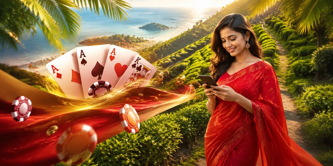 সিলেটে শাড়ি পরা নারী মোবাইলে তিন পাতি গেম খেলছেন